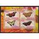 MARIPOSAS FLORES RWANDA HOJA BLOQUE ESPECIAL DE ESTAMPILLAS NUEVAS MINT